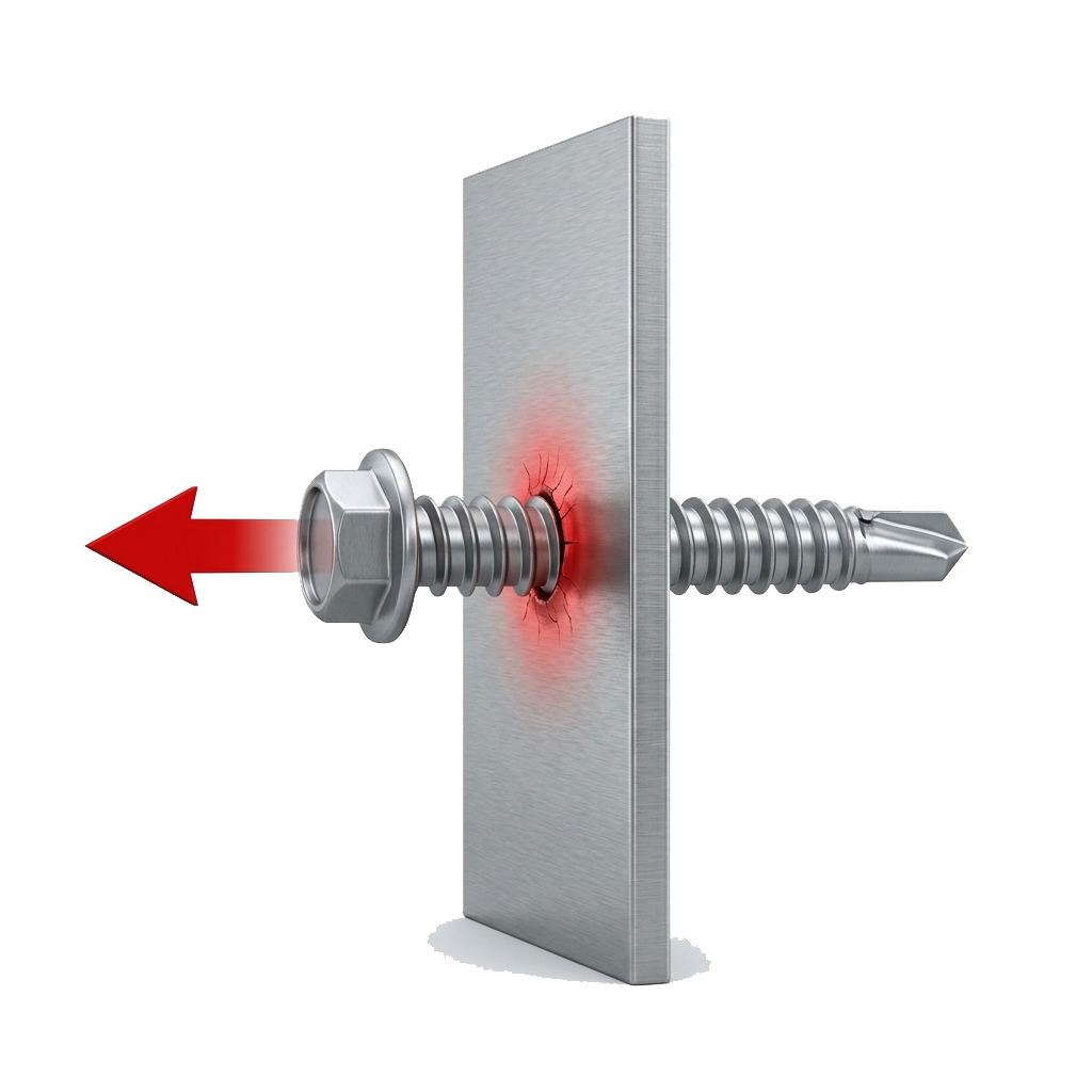 Aluminium screw pull-out check illustration